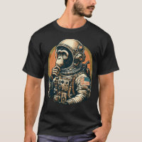 Space Vintage Reise Astronaut Affen Grafik Kunst