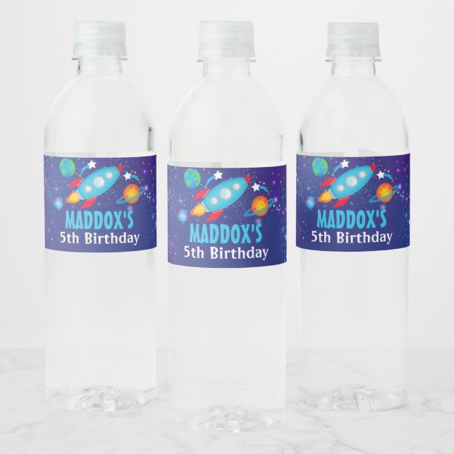 Space Water Flasche Labels Galaxy Wasserflaschenetikett (Flaschen)