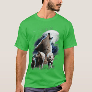 Space Wolves Kosmischer Schneewolf, der den Mond a T-Shirt