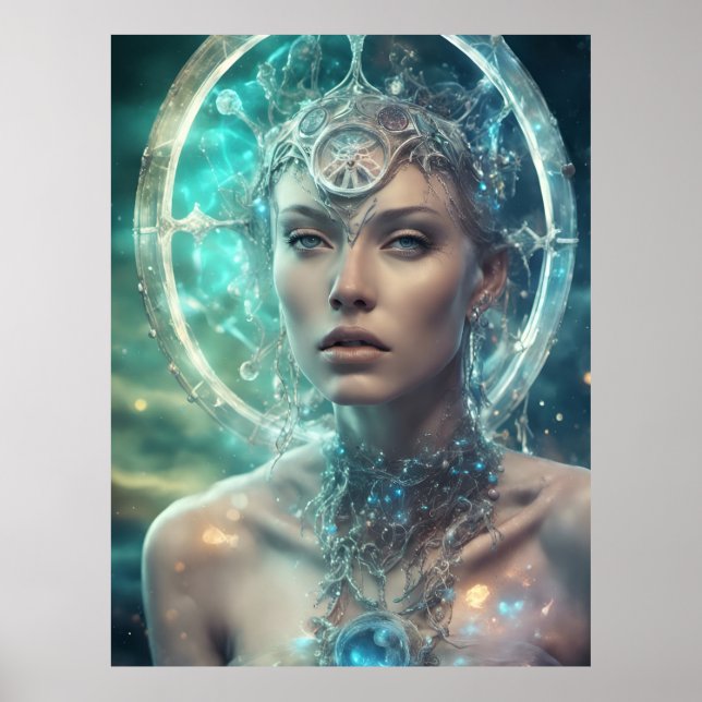 Space Woman Beautiful Scifi Poster (Vorne)