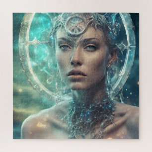 Space Woman Beautiful Scifi Puzzle