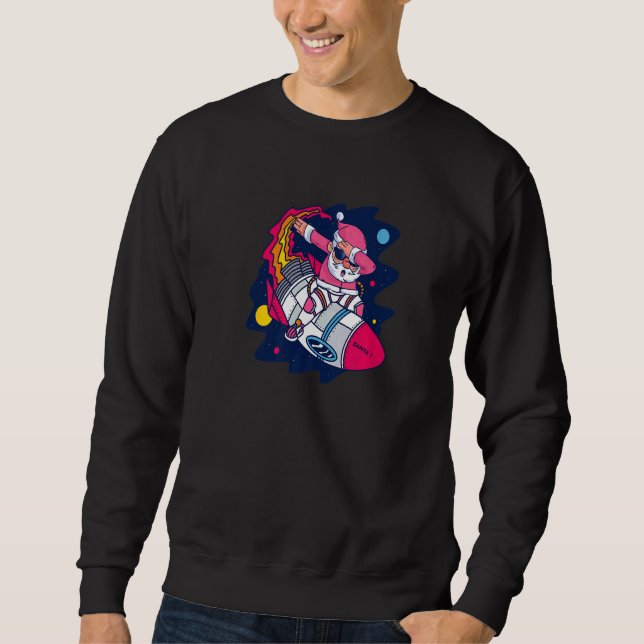 Space  Xmas Astronaut  Rocket with Santa Claus Sweatshirt (Vorderseite)