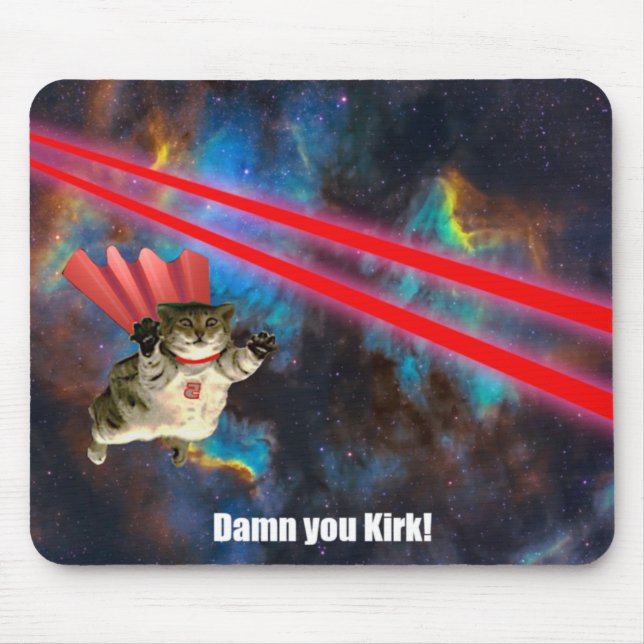 Spacecat Evading Phasers Mousepad (Vorne)