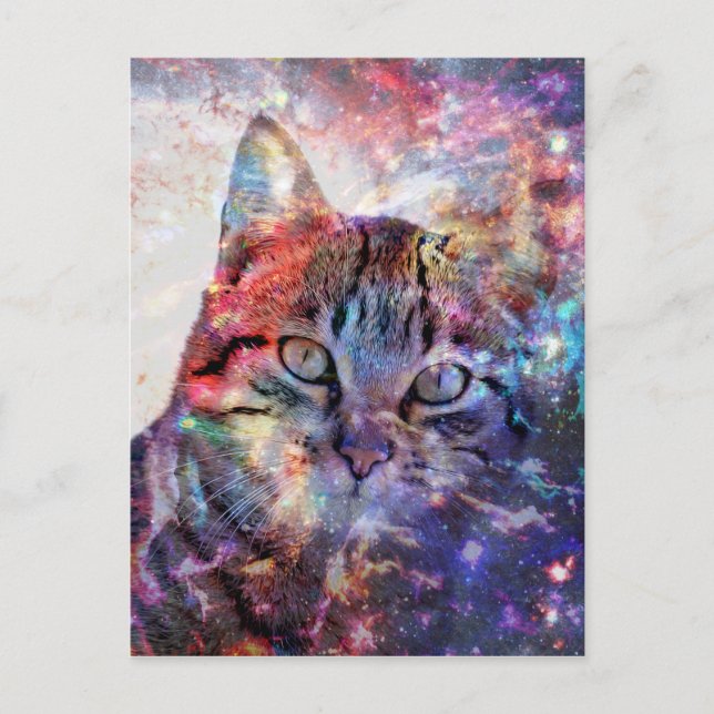 SpaceCat Postkarte (Vorderseite)