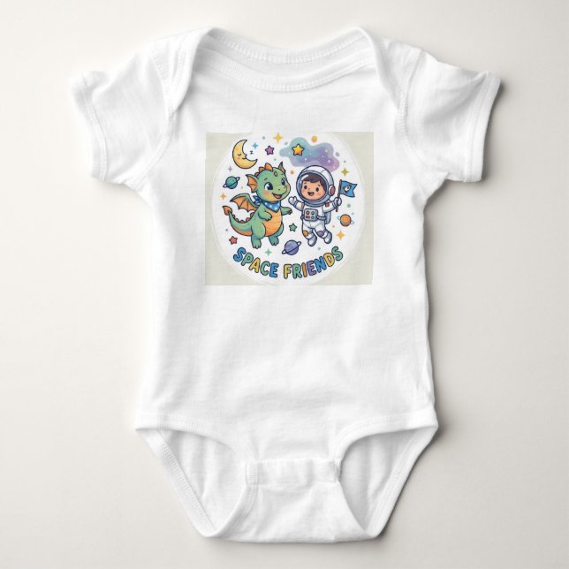 SpaceFriends Babysachen Baby Strampler (Vorderseite)