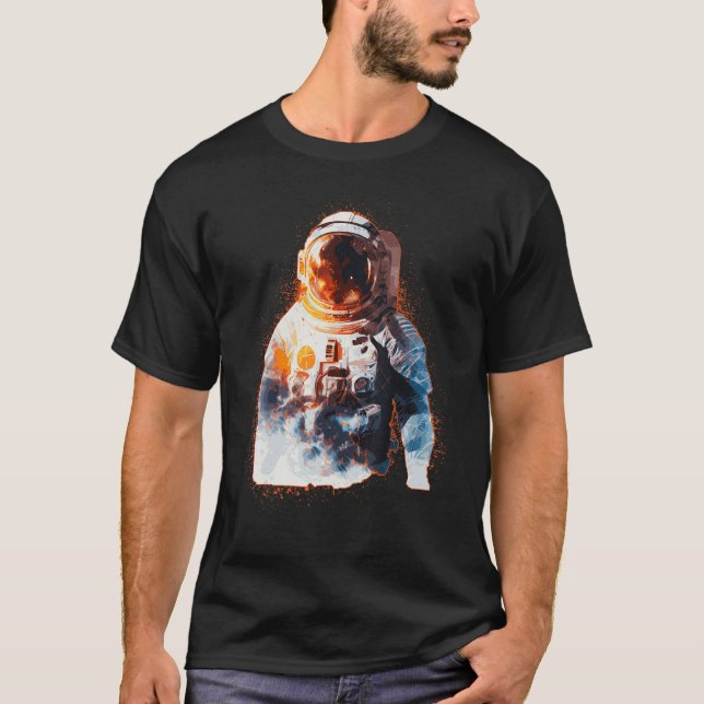 Spaceman Astronaut Galaxy Astronomie Sci Fi Fan T-Shirt (Vorderseite)