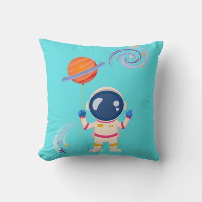 Spaceman Cartoon Abenteuer. Kissen (Vorderseite)
