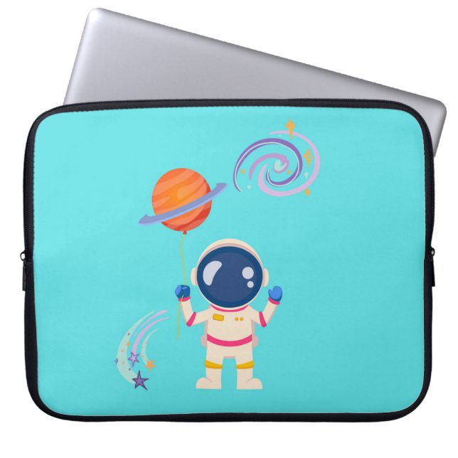 Spaceman Cartoon Abenteuer. Laptopschutzhülle (Vorderseite)