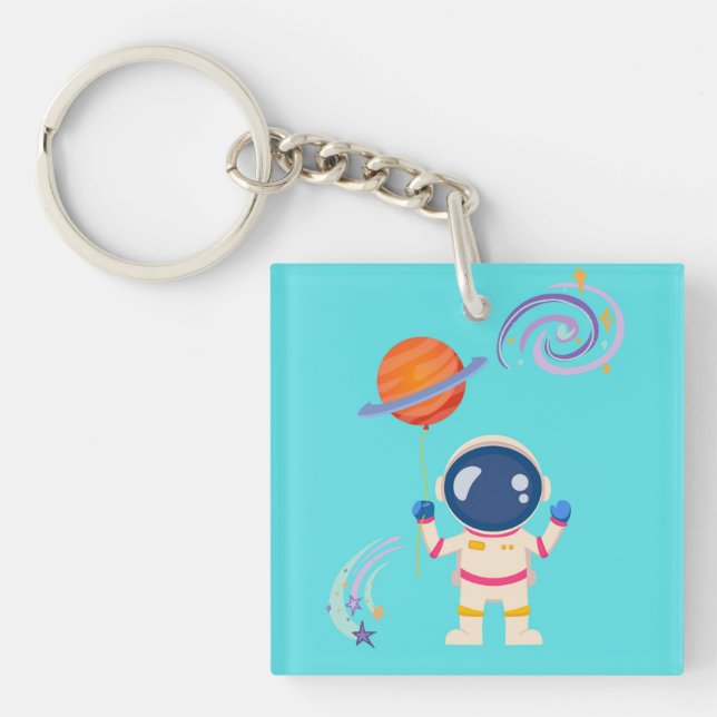 Spaceman Cartoon Abenteuer. Schlüsselanhänger (Vorderseite)