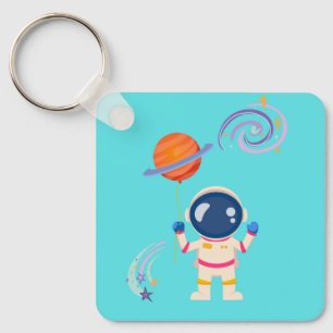 Spaceman Cartoon Abenteuer. Schlüsselanhänger