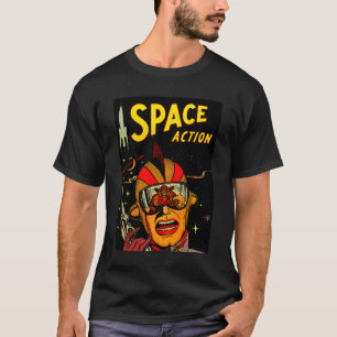 Spaceman Sci-Fi Astronaut Comic Art T - Shirt