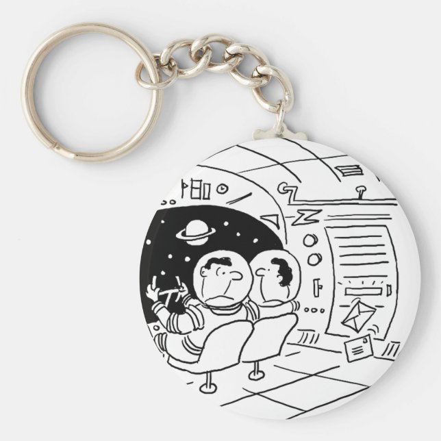 Spacemen in Raumschiff, nachdem Post geliefert. Fu Schlüsselanhänger (Vorne)