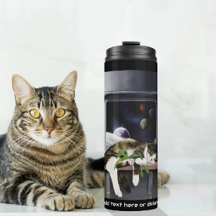 Spaceship Cat Sci-Fi Niedlich Thermosbecher