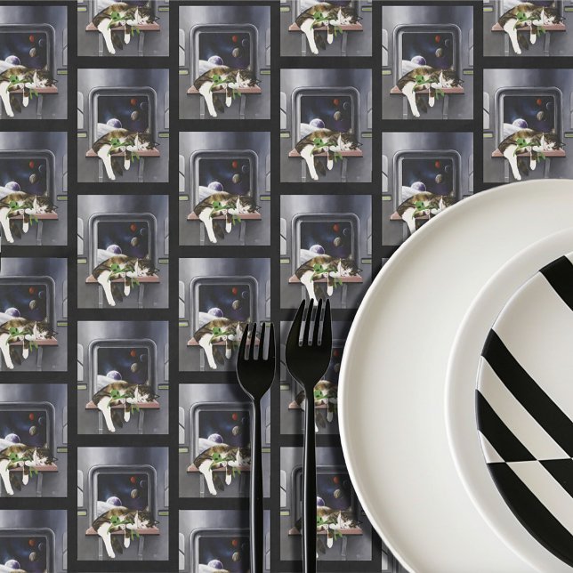 Spaceship Cat Sci-Fi Niedlich Tischdecke (Von Creator hochgeladen)