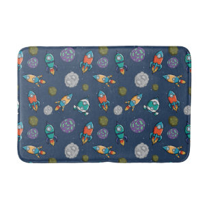 Spaceship Pattern Badematten