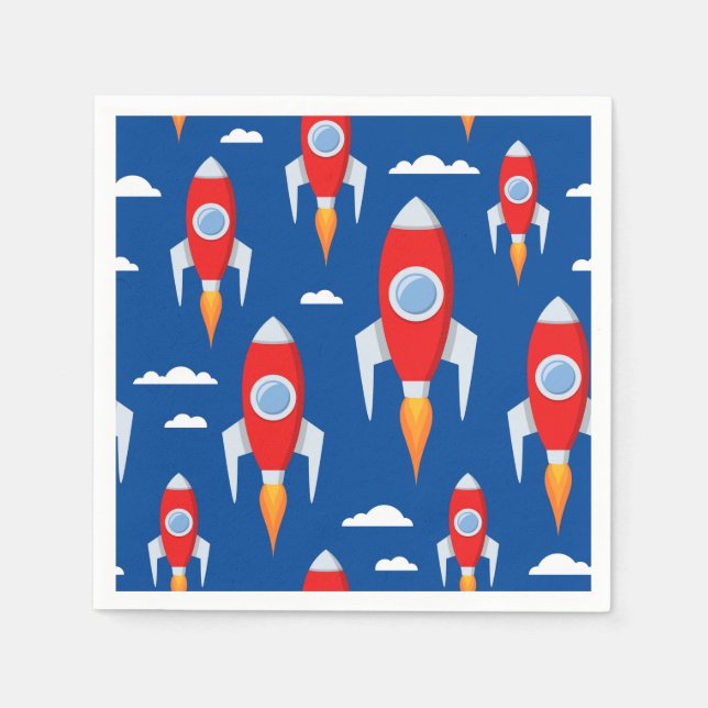 Spaceship Rocket Fun Serviette (Vorderseite)