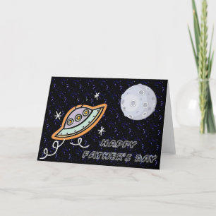 Spaceship & the Moon - Happy Father's Day Card Karte