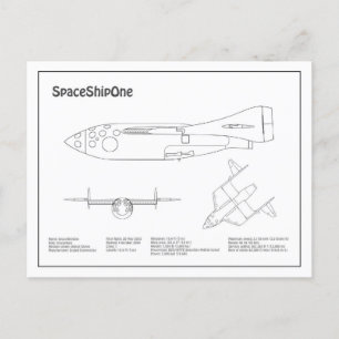 SpaceShipOne - Flugzeugkonzept Zeichnend Pläne BD Postkarte
