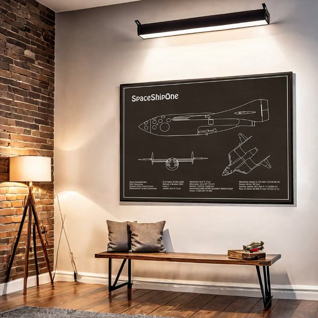 SpaceShipOne - Flugzeugkonzept Zeichnend Pläne PD Poster (Von Creator hochgeladen)