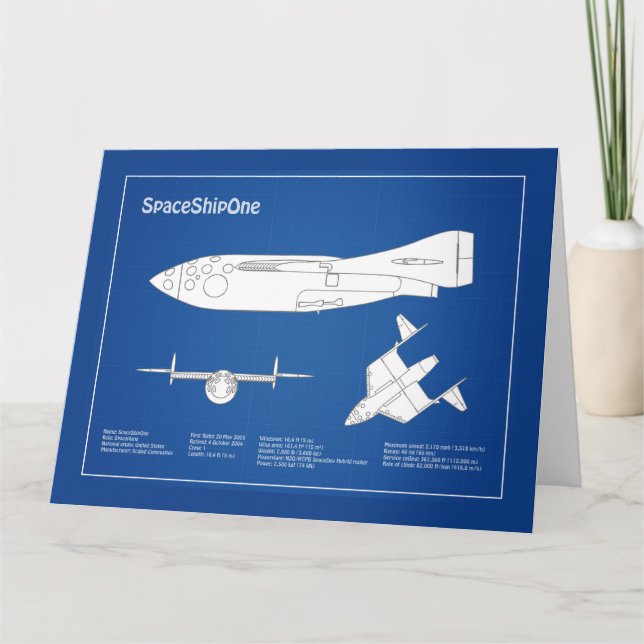 SpaceShipOne - Flugzeugkonzepte ABD Dankeskarte (Vorderseite)