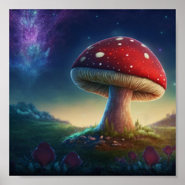 Spacey Amanita Muscaria 8x8 Poster (Vorne)