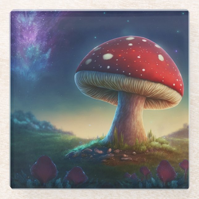 Spacey Amanita Muscaria Untersetzer (Vorderseite)