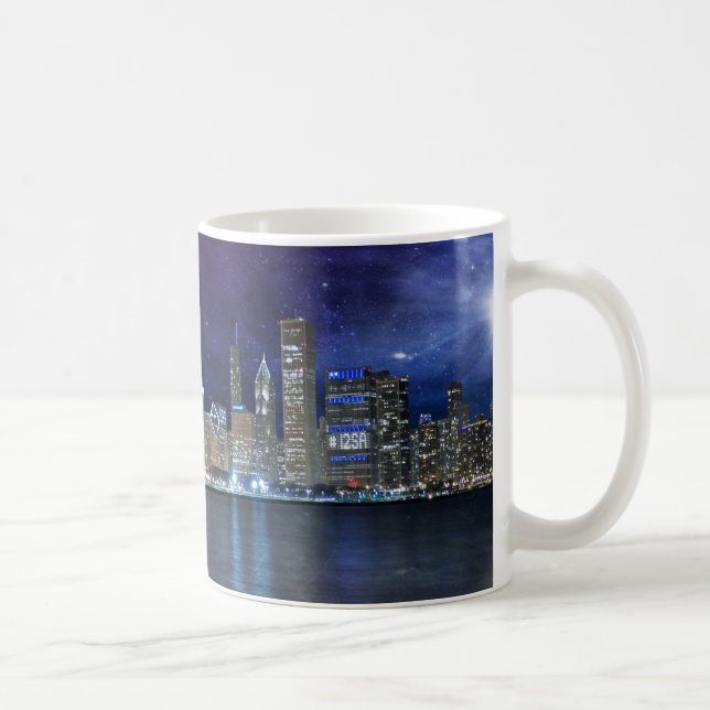 Spacey Chicago Skyline Kaffeetasse (Rechts)