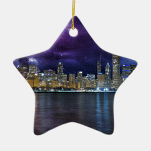 Spacey Chicago Skyline Keramik Ornament