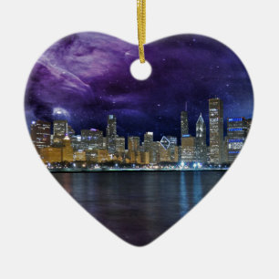 Spacey Chicago Skyline Keramikornament