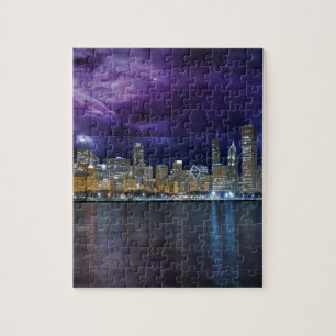 Spacey Chicago Skyline Puzzle