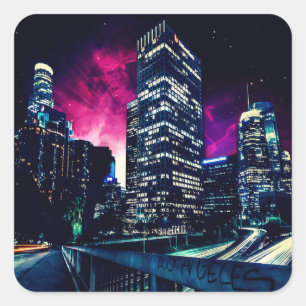Spacey Los Angeles Quadratischer Aufkleber