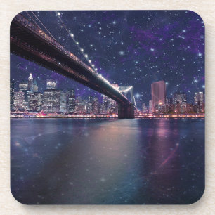 Spacey Manhattan Skyline Getränkeuntersetzer