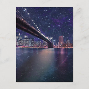 Spacey Manhattan Skyline Postkarte