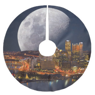 Spacey Pittsburgh Polyester Weihnachtsbaumdecke