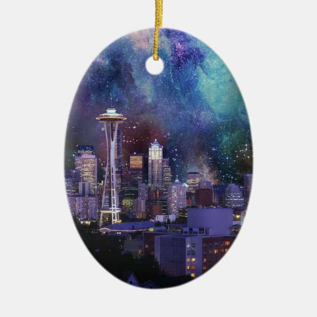 Spacey Seattle Keramikornament (Vorne)