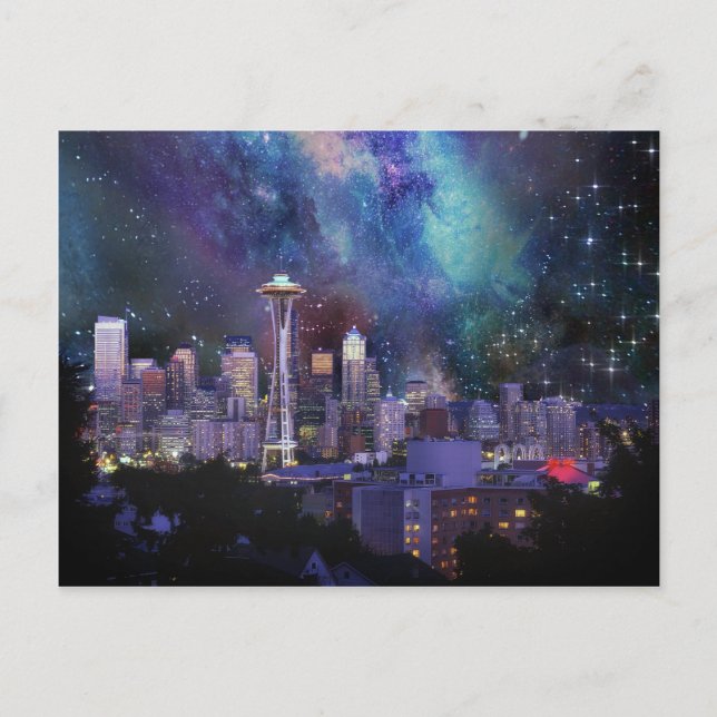 Spacey Seattle Postkarte (Vorderseite)