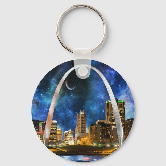 Spacey St. Louis Skyline Schlüsselanhänger (Vorderseite)