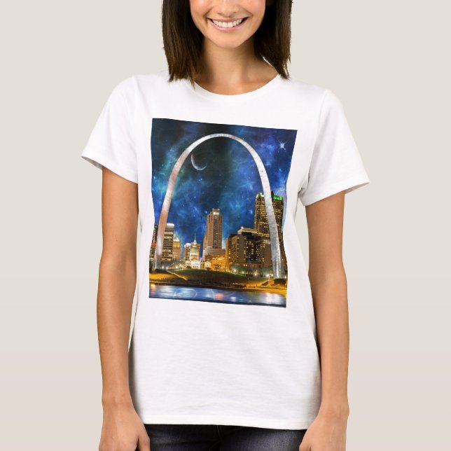 Spacey St. Louis Skyline T-Shirt (Vorderseite)