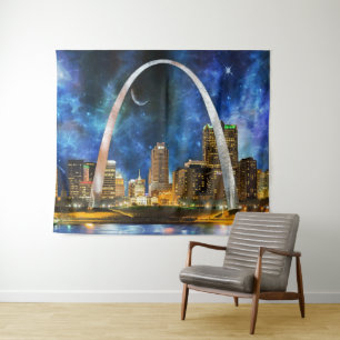 Spacey St. Louis Skyline Wandteppich