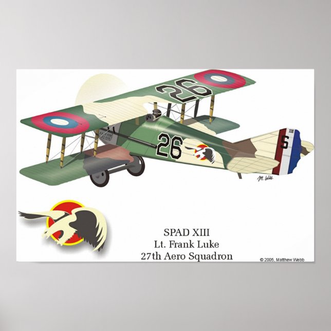 Spad XIII, geflogen von Frank Luke Poster (Vorne)