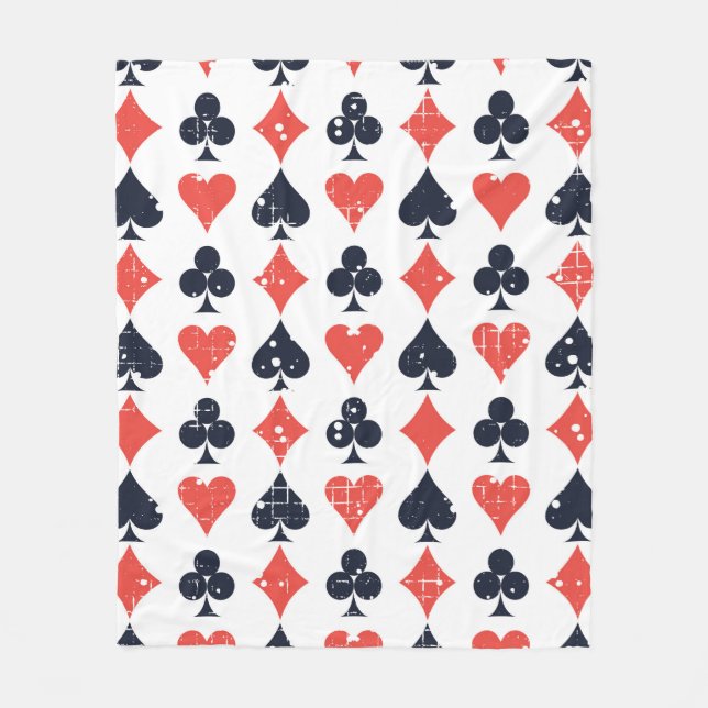 Spade, Diamant, Herz, Clubmuster Fleecedecke (Vorderseite)