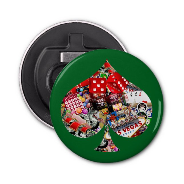 Spade - Las Vegas Spielkartenform Flaschenöffner (Vorderseite)