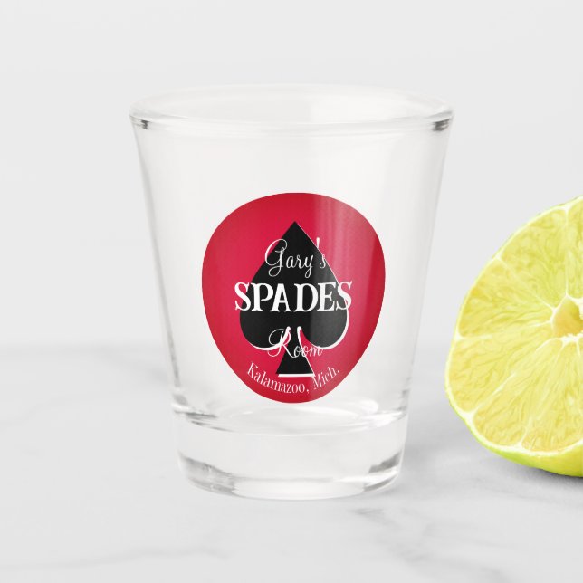 Spades Card Game Room Shot Glasses Shot Schnapsglas (Vorderseite)