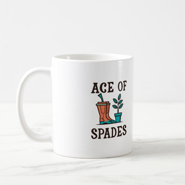 Spades lustige Gartenabend Pflanze Kaffeetasse (Links)