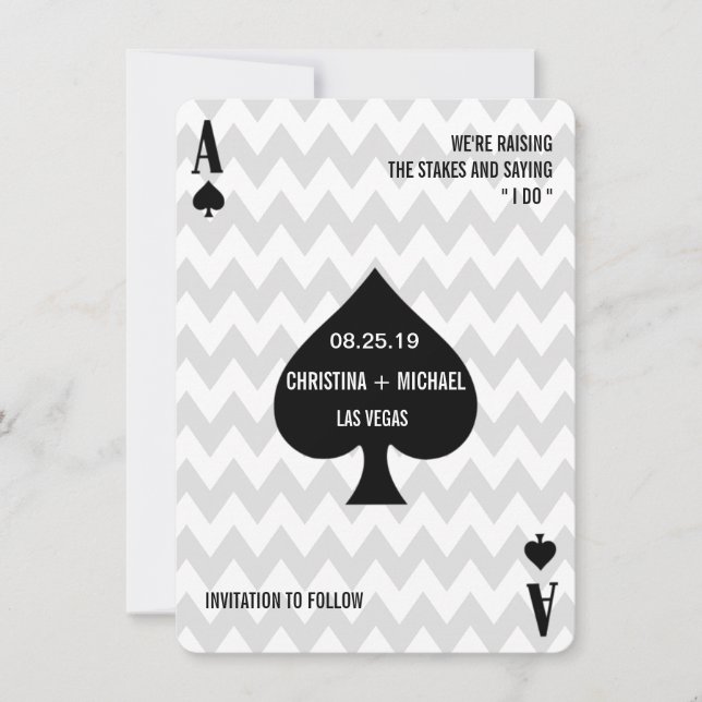 Spades Modern Chic Foto Save the Date (Vorderseite)