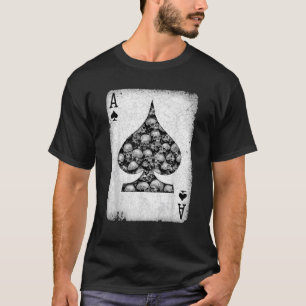 Spades Vintag Gothic Gambler Skull-Spiel T-Shirt