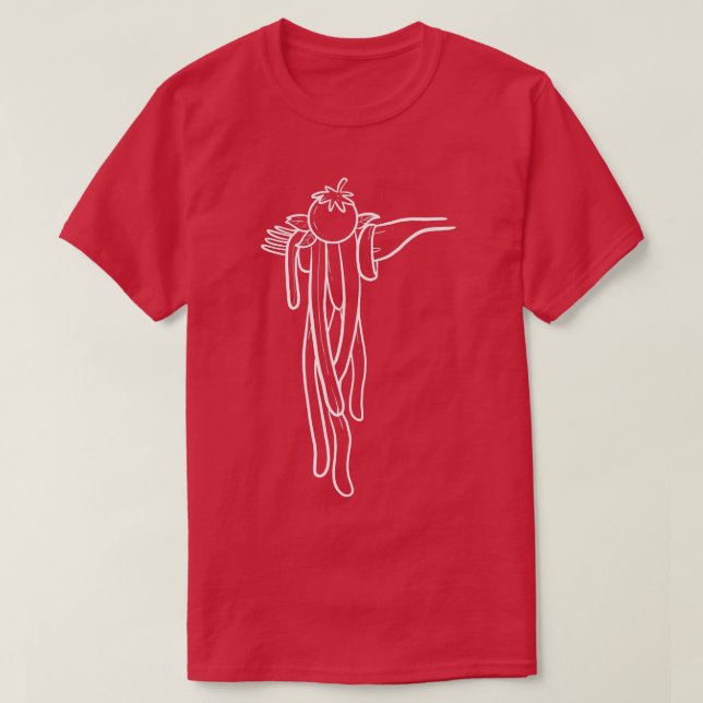 Spaghetti auf Gabelkopf Koch T-Shirt (Design vorne)