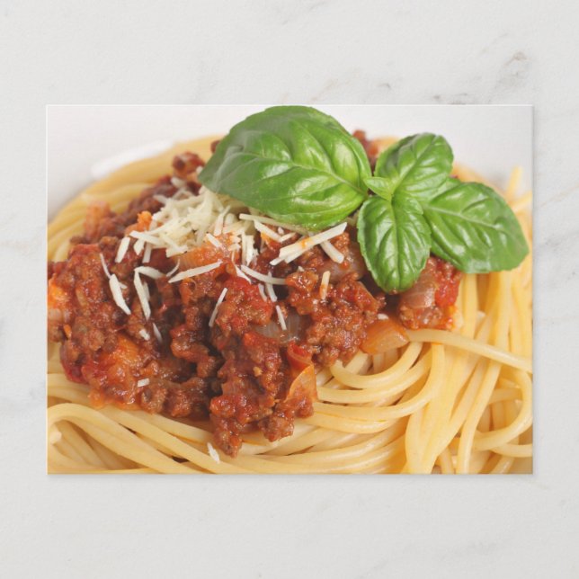 Spaghetti bolognese postkarte (Vorderseite)