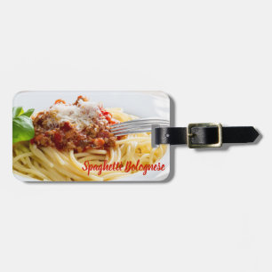 Spaghetti Bolognese Sauce Pasta mit Parmesan Gepäckanhänger