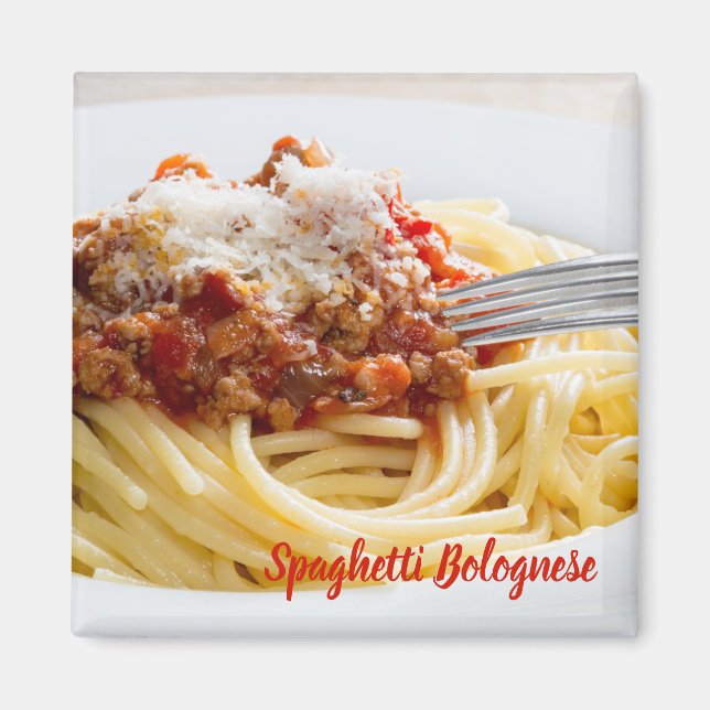 Spaghetti Bolognese Sauce Pasta mit Parmesan Magnet (Vorne)